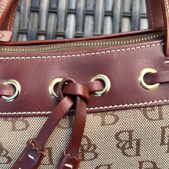 dooney & Bourke Signature Canvas Handbag with Leather Trim - Brown - Picture 11 of 16